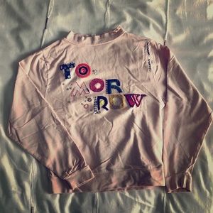 Anthropologie whimsical blush sweatshirt